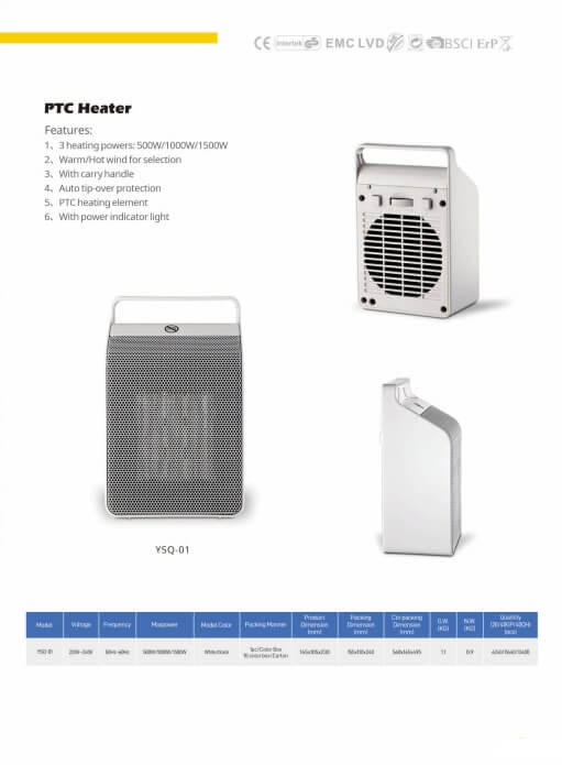 Junheng YSQ-01 PTC ceramic heater