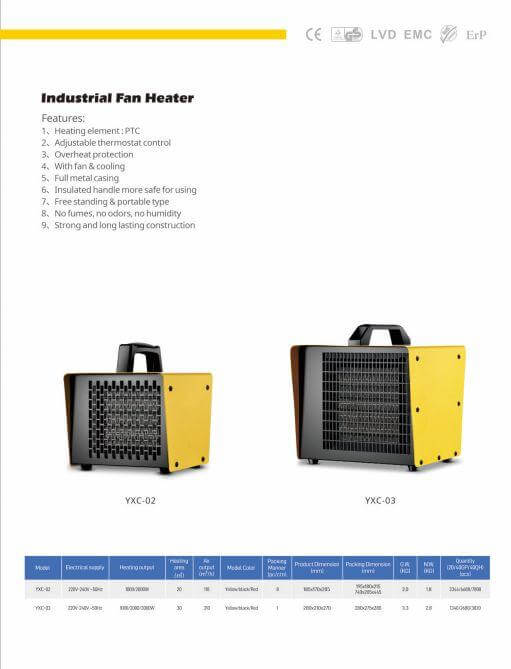 Junheng YXC-02 industrial fan heater