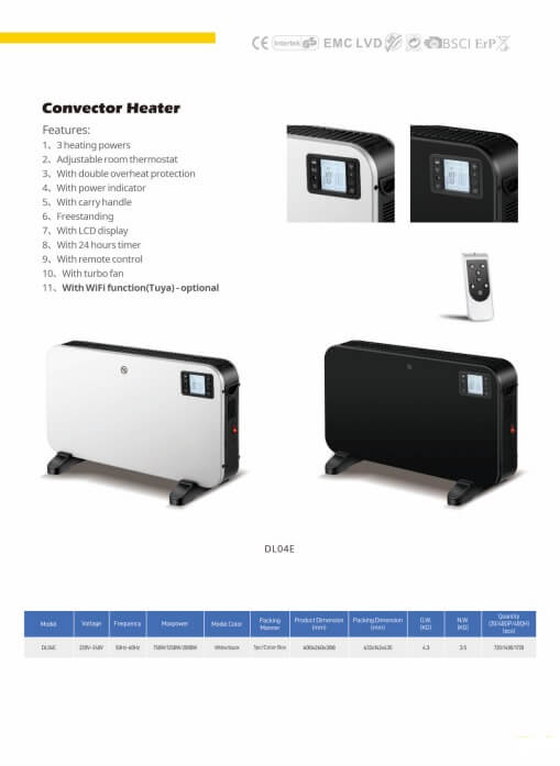 Junheng DL04E convector heater for home heating